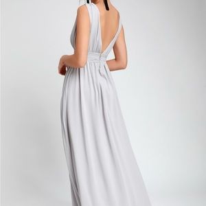 Lulus heavenly hues heather grey dress (worn once as a bridesmaid) size L